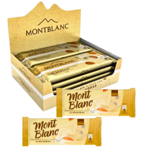 Mont Blanc Chocolate Blanco con Alemendras (Display) 60 gr. x 8